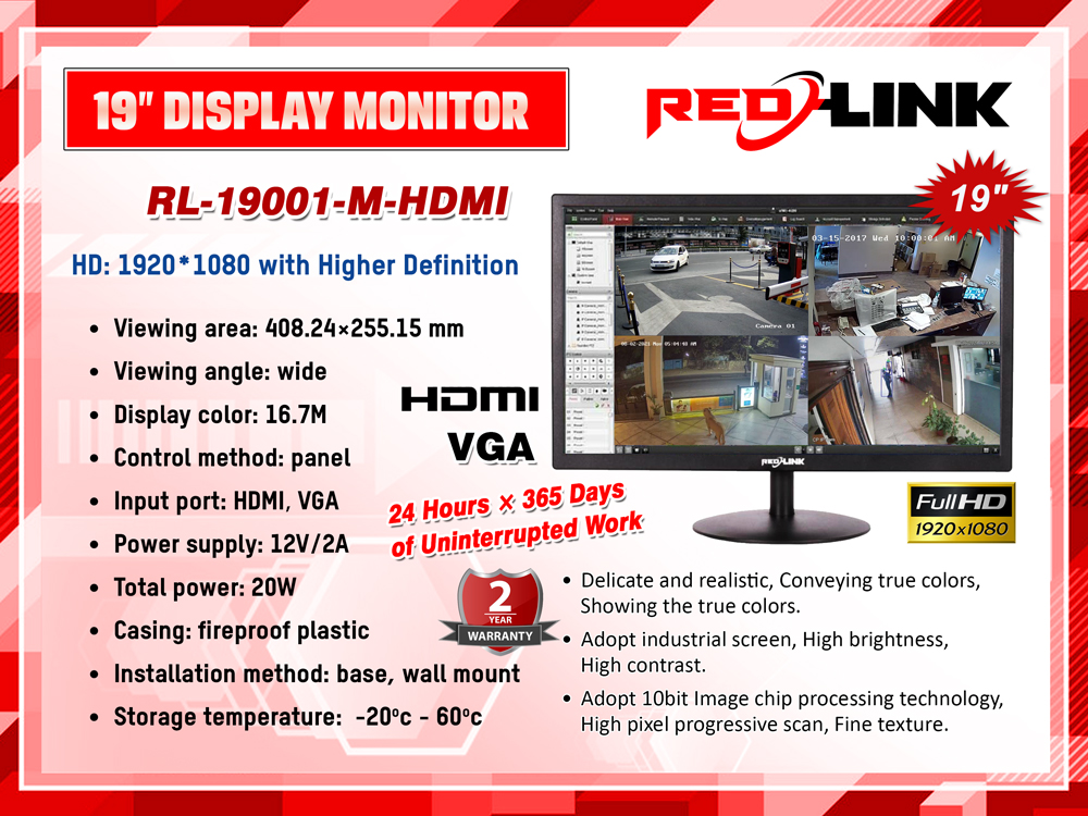 RL-19001-M-HDMI LED MONITOR redlink Sri lanka