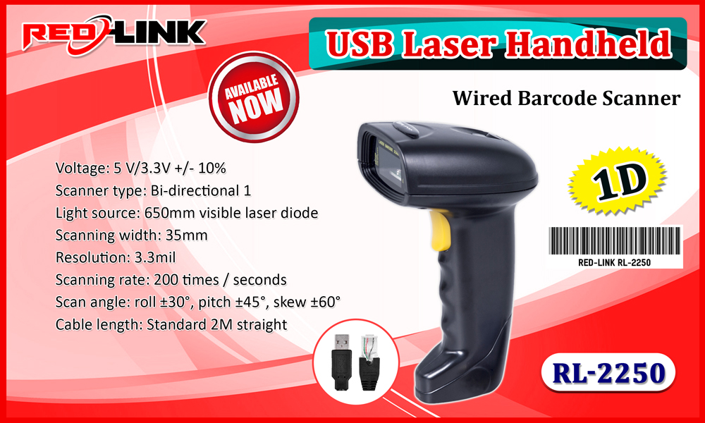RL-2250 BARCODE SCANNER, PRINTER, DISPLAY redlink Sri lanka