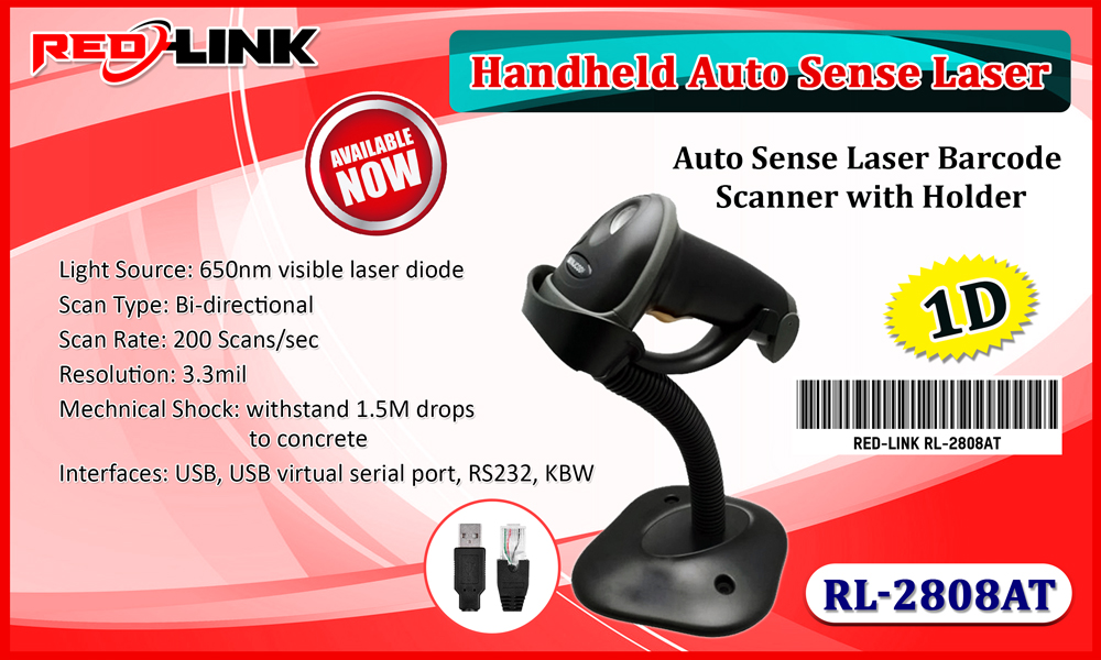 RL-2808AT BARCODE SCANNER, PRINTER, DISPLAY redlink Sri lanka