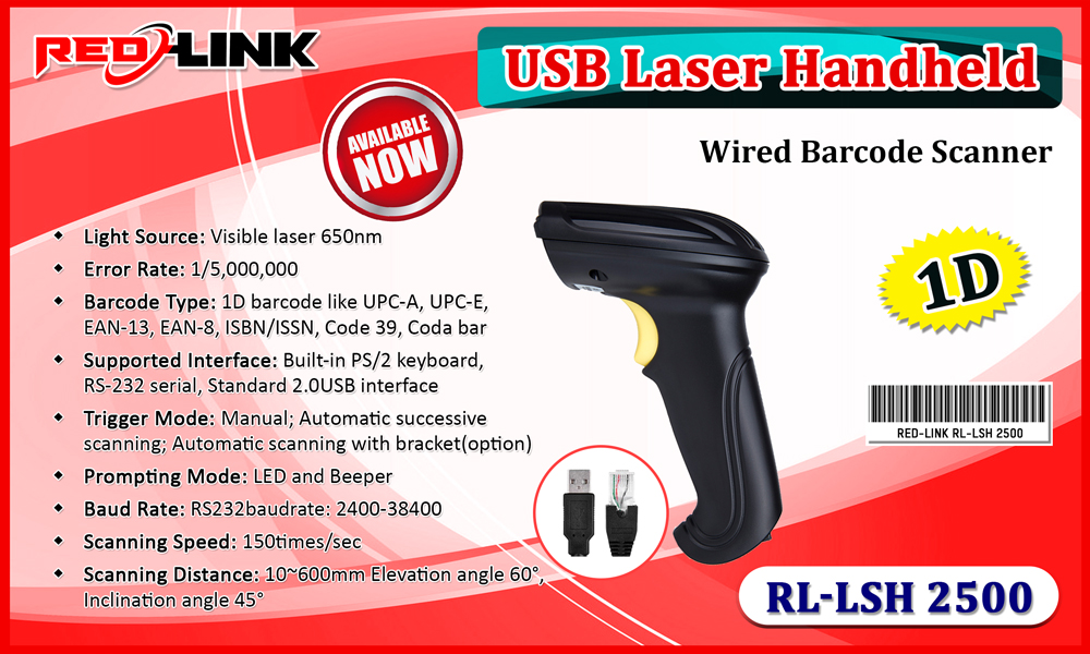 RL-LSH-2500 BARCODE SCANNER, PRINTER, DISPLAY redlink Sri lanka